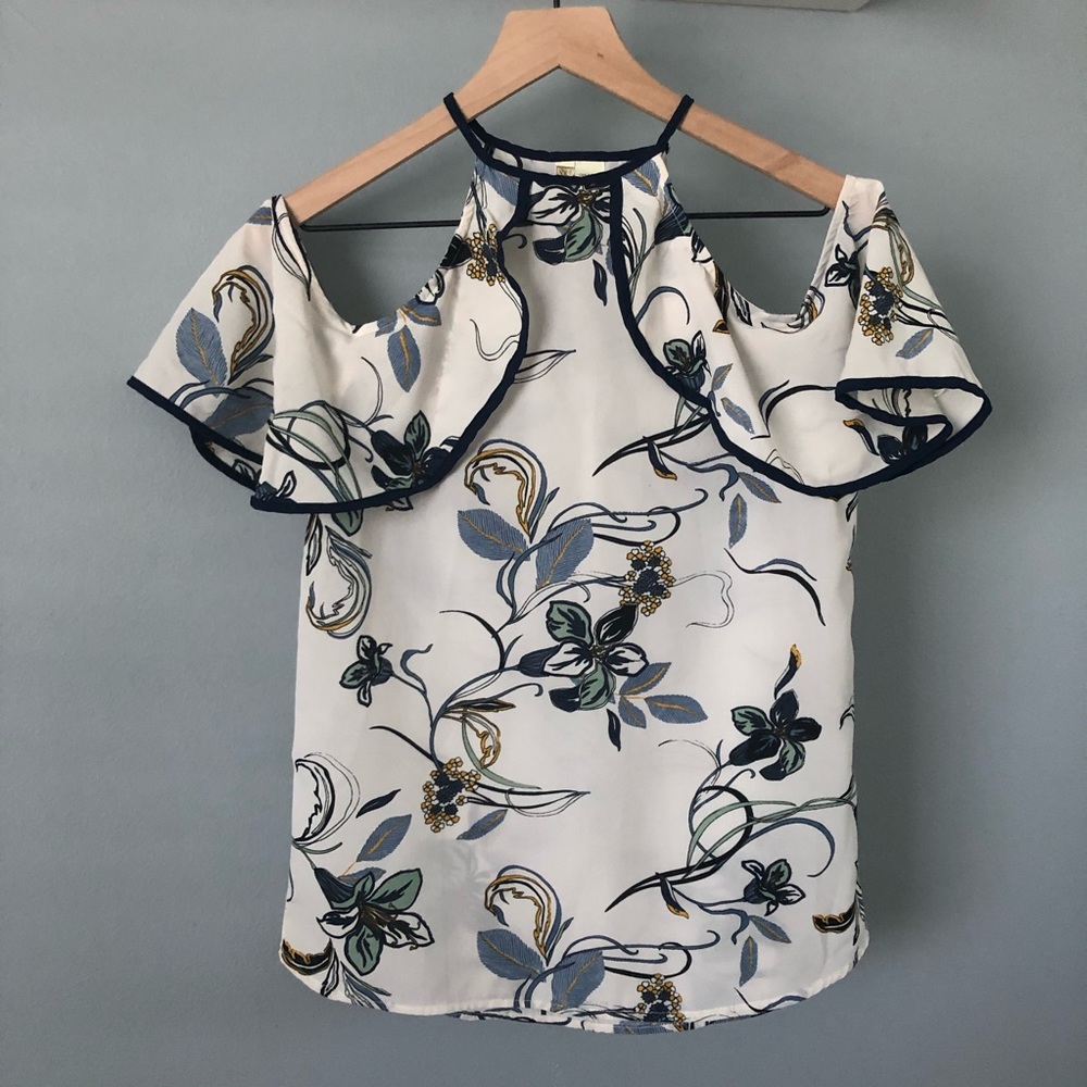 Japna Floral sleeveless ruffle top